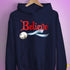 Believe Transgender Pride Jingle Bell Hoodie - Navy